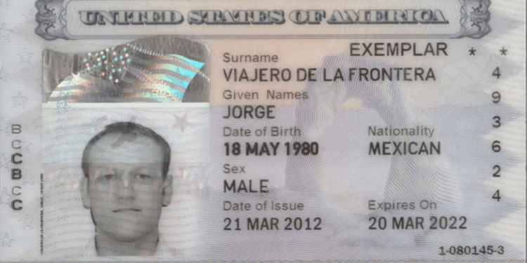 ejemplo de como se ve una visa láser